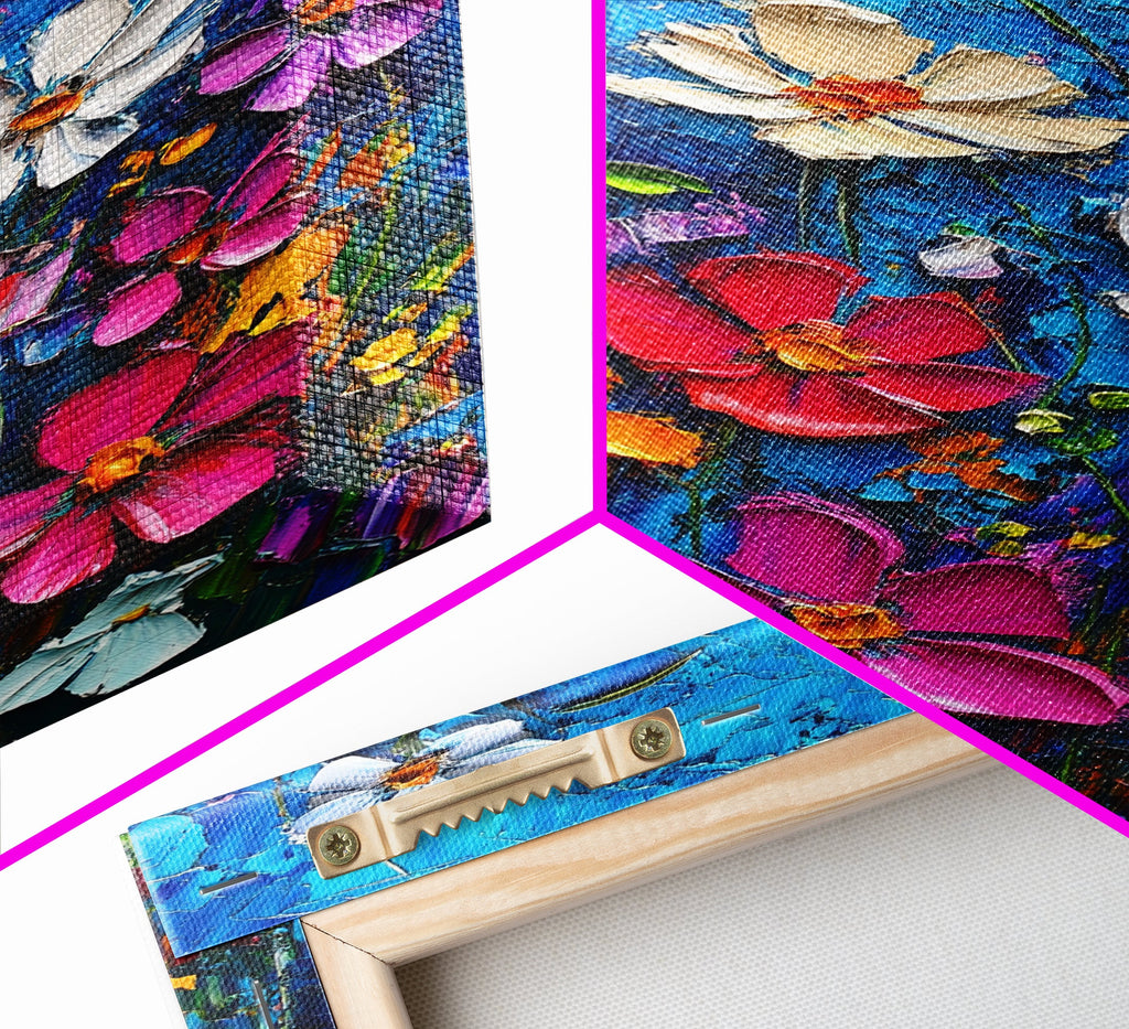 Wildflower Oil Painting Print, Wildflowers Home Decor, Boho Wall Art, Botanical Art, Oil Painting Wall Art, Floral Wall Prints