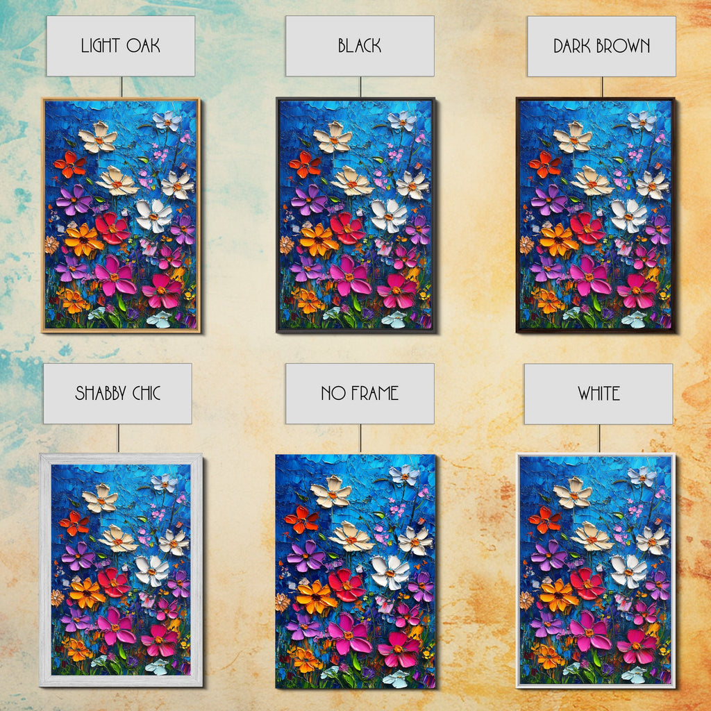 Wildflower Oil Painting Print, Wildflowers Home Decor, Boho Wall Art, Botanical Art, Oil Painting Wall Art, Floral Wall Prints