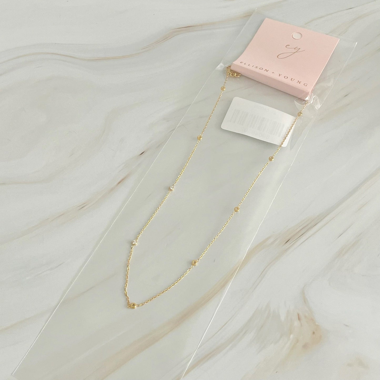 Dainty Bezeled Sparkle Necklace by Ellisonyoung.com