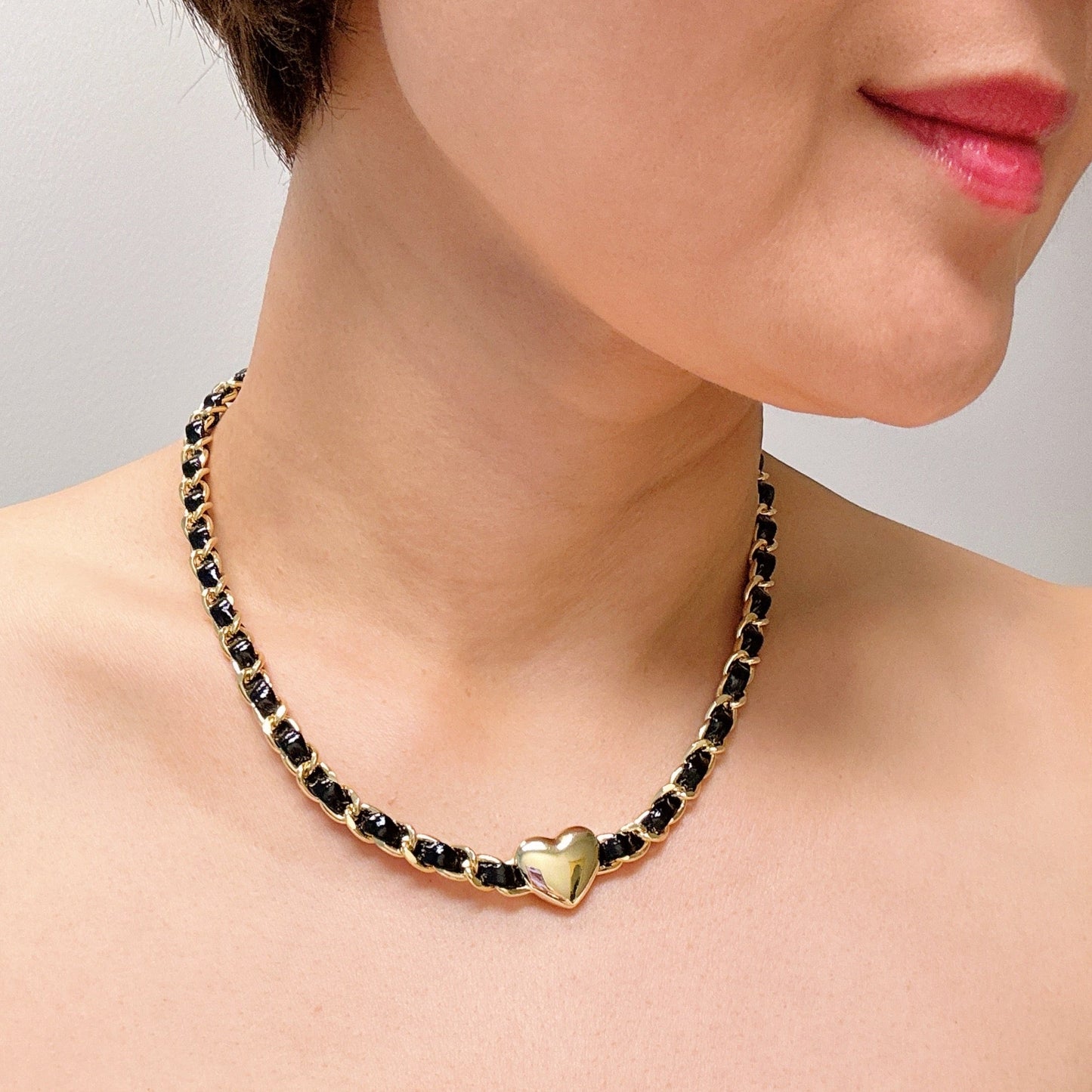 Edgy Heart Chain Choker Necklace by Ellisonyoung.com