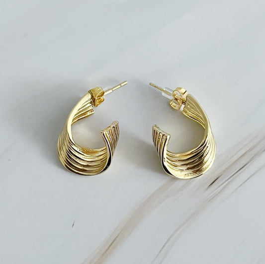 Wave Twisted Hoop Earrings by Ellisonyoung.com