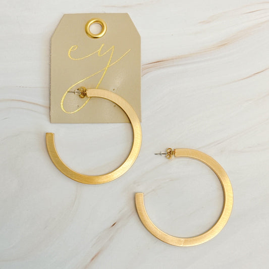 Overall Luxe Round Hoop Earrings by Ellisonyoung.com