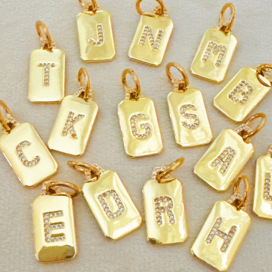 Initial Edge Square Seamless Clip Charm by Ellisonyoung.com