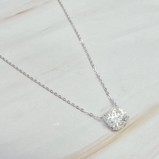 Brilliant Sparkle Moissanite Floating Necklace by Ellisonyoung.com