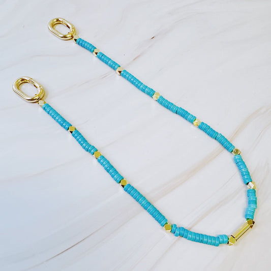 Turquoise Golden Edge Bag Charm by Ellisonyoung.com