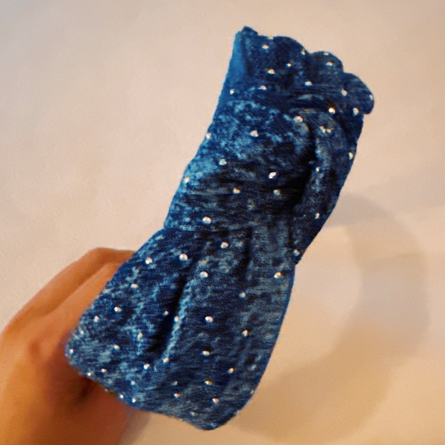 Shine Stud Distressed Jean Headband by Ellisonyoung.com