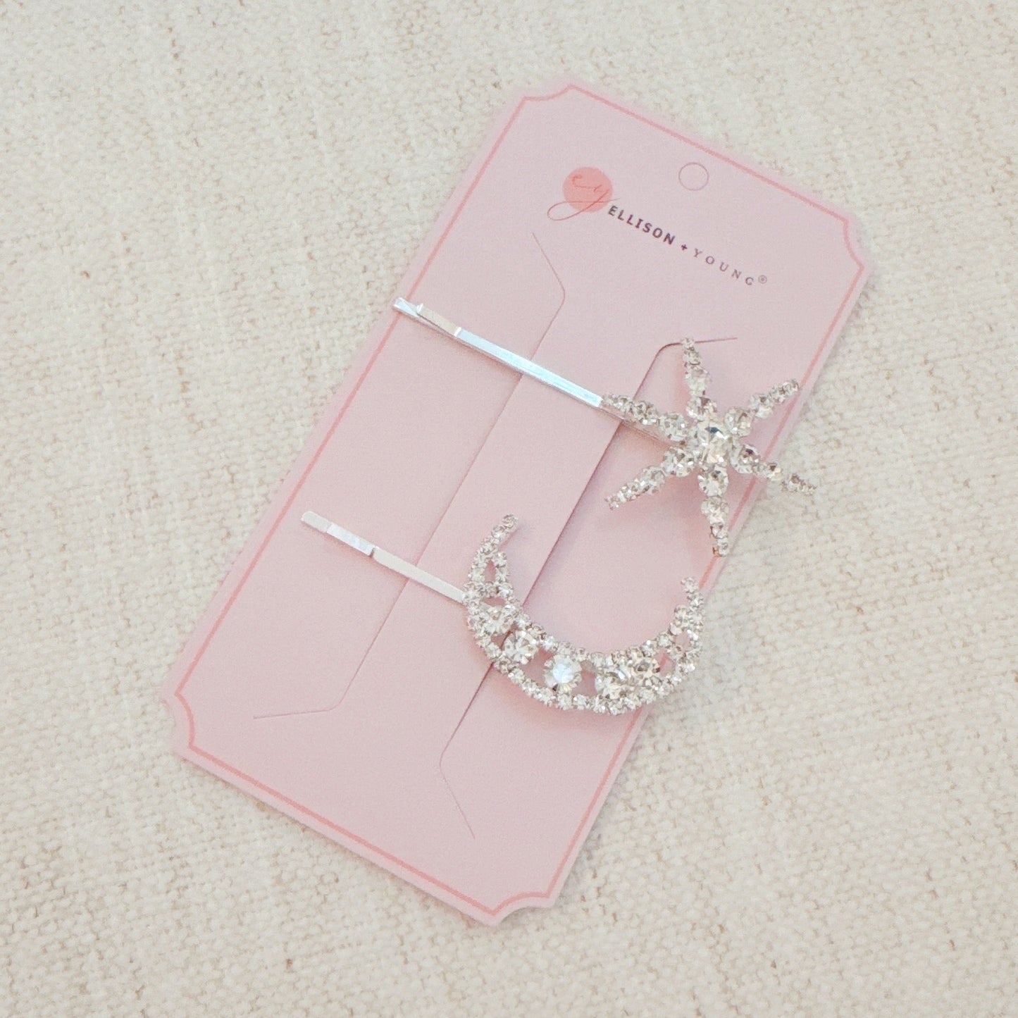 Shining Moon And Star Bobby Pin Set Of 2 by Ellisonyoung.com