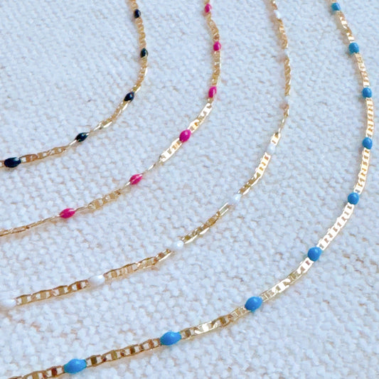 Color Pop Enamel Chain Necklace by Ellisonyoung.com