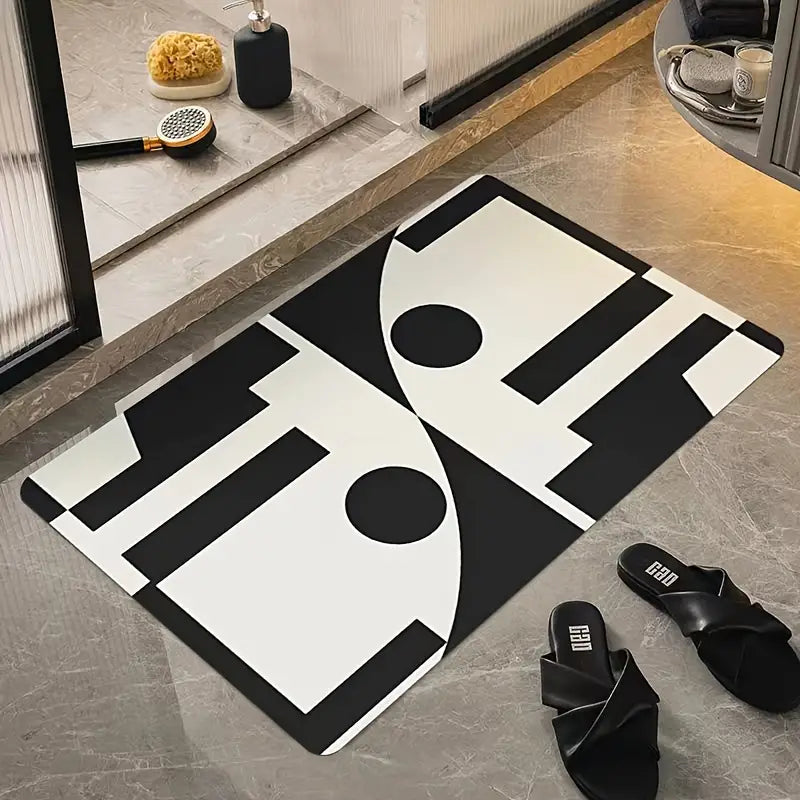 Abstract Non-Slip Bath Rug, 1pc, 19.68*31.49in/23.62*35.43in