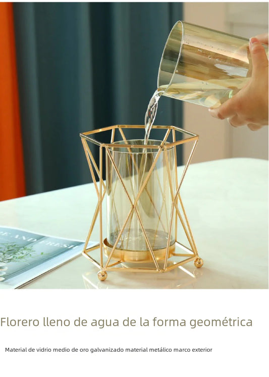 Luxury Floral Arrangement Glass Vase Decor