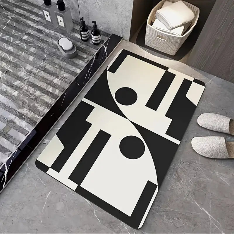 Abstract Non-Slip Bath Rug, 1pc, 19.68*31.49in/23.62*35.43in