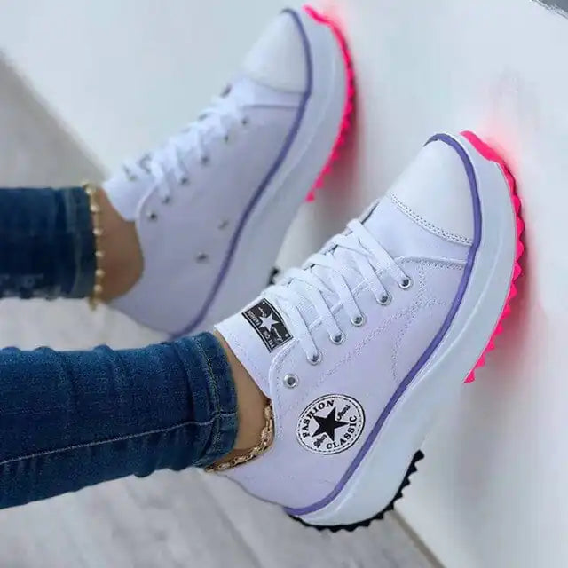 Women's Canvas Lace Up Sneakers