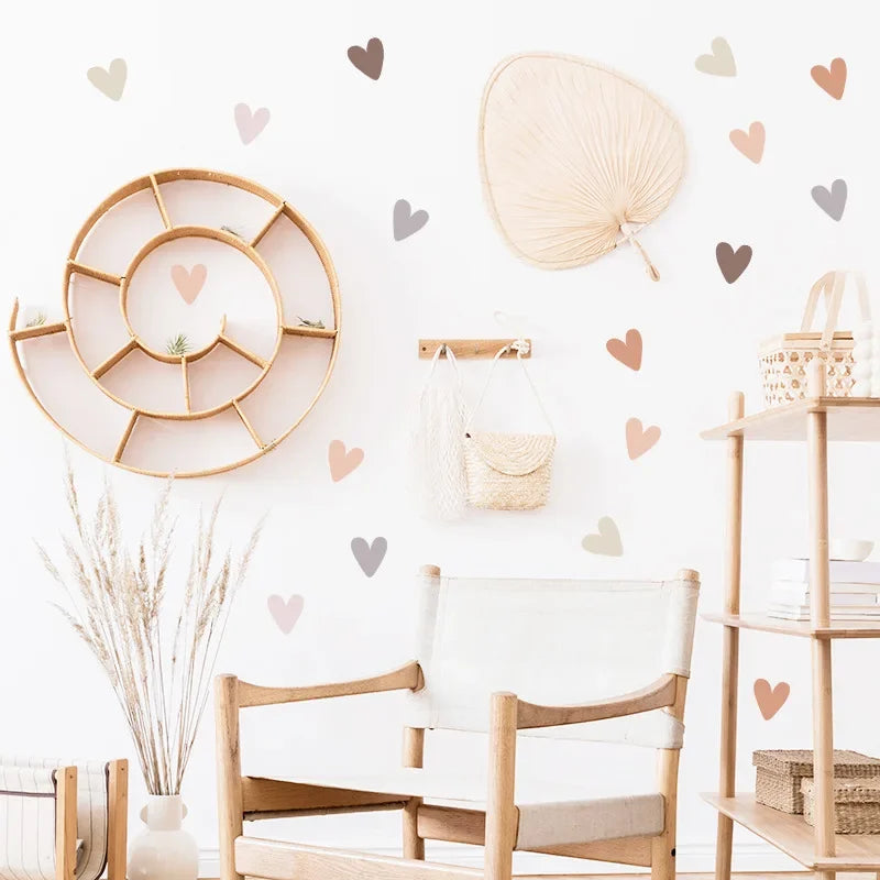 Boho Hearts Wall Stickers For Home Living Room Children Girl Boy Bedroom Decoration Baby Nursery DIY Art Decals Wallpaper