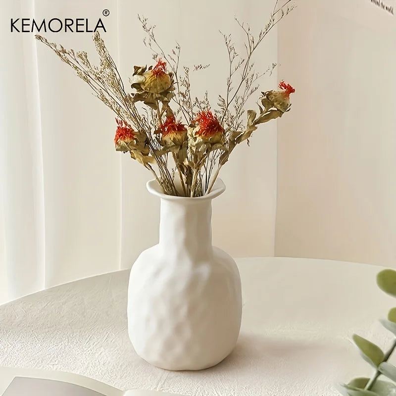 Nordic Ceramic Donut Vase – Hollow Circle Centerpiece Flower Pot for Home, Living Room & Office Desktop Decor Gift