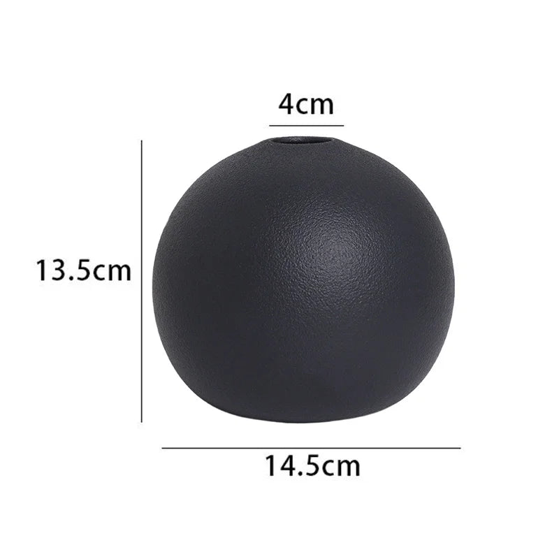 Ceramic Round Oval Vase Ornament Nordic Abstraction Indoor Decorative Home Decor Living Room Table Shelf Interior Decoration
