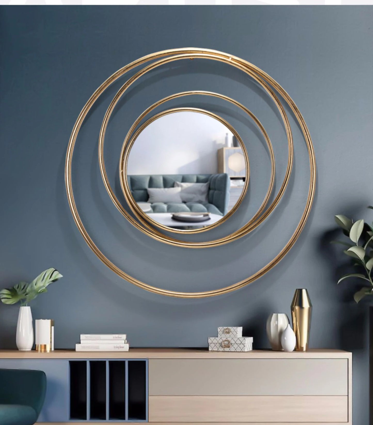 Nordic European Style Home Decor Sun Mirror Light Luxury Background Decoration Wall Hanging For Hollywood Washroom Wall Mirror