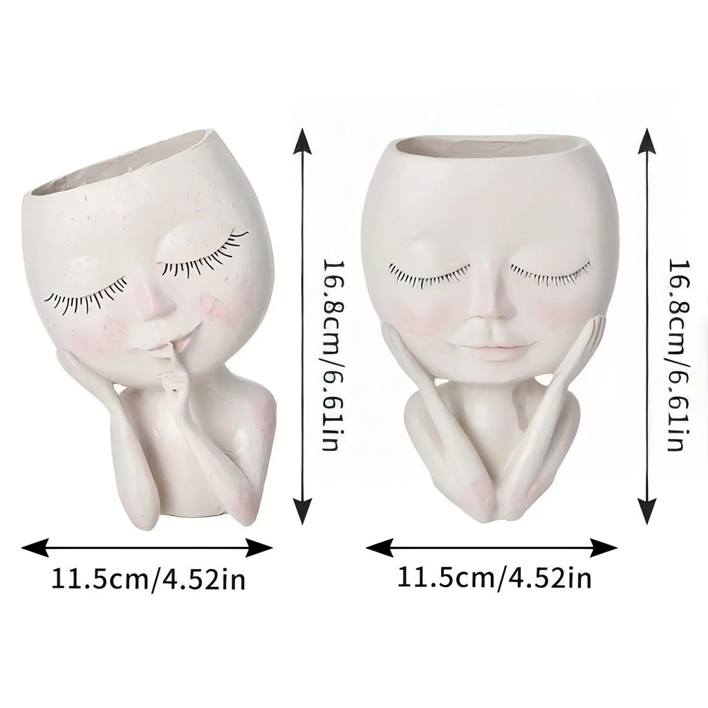 1 Piece Girl Face Vase, Creative Home Decoration, Balcony Living Room Decorative Ornament