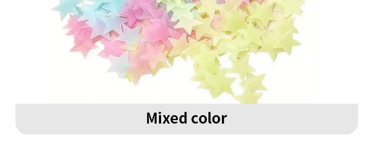 Luminous Stars Wall Stickers Bedroom Living Room Fluorescent Stickers Room Decoration Stickers Luminous Wall Stickers 100pcs