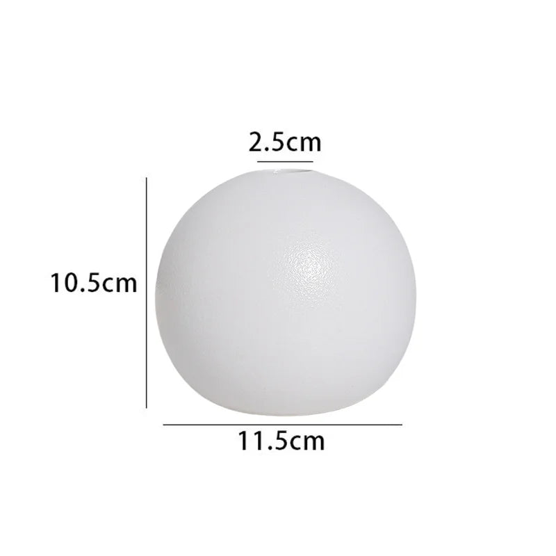 Ceramic Round Oval Vase Ornament Nordic Abstraction Indoor Decorative Home Decor Living Room Table Shelf Interior Decoration