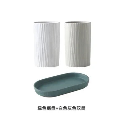 Nordic Kitchen Storage Chopsticks Tube Ceramic Chopsticks Tube with Drain Plate Household Chopsticks Cage Hotel Chopsticks Rack