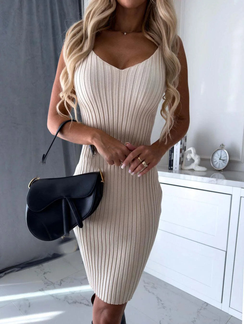 Fashion Long Sleeve Knitted Sweater and Dress Two Piece Sets for Women 2025