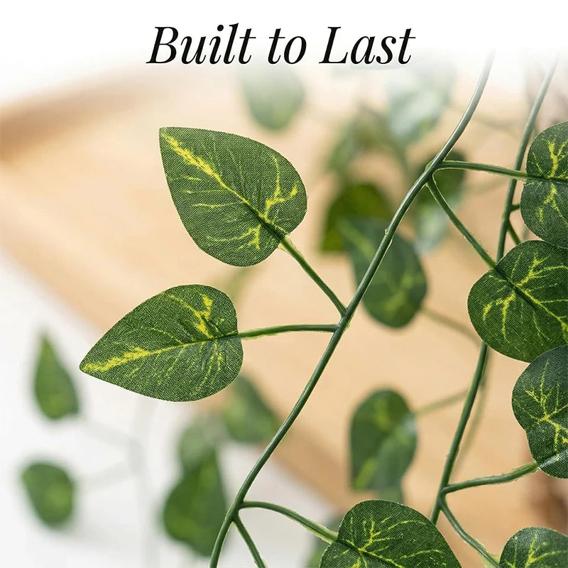 4/8/12M Artificial Plant Green Ivy Leaf Garland Fake Plant Creeper Hanging Vine Outdoor DIY Garden Wall Wedding Party Home Decor