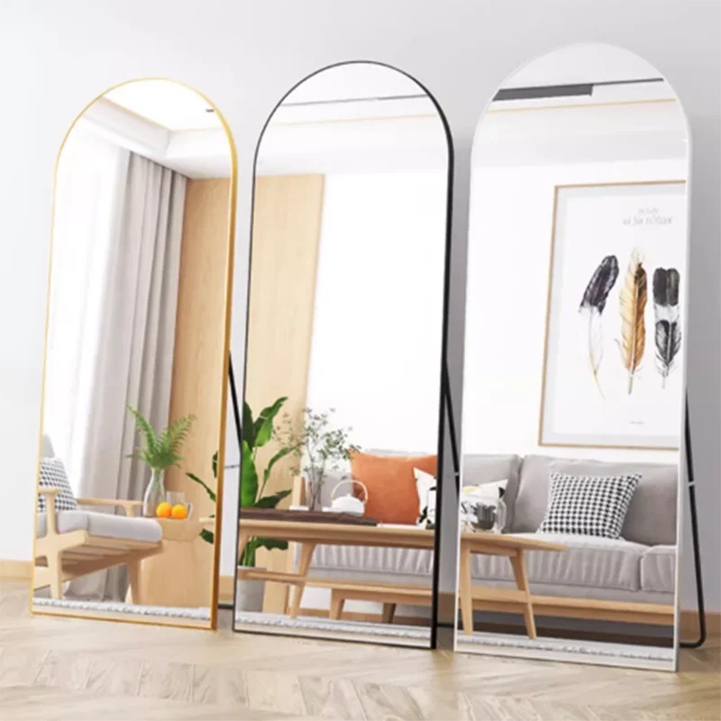 Black/Gold Frame Irregular Luxury Wall Full Length Floor Aesthetic Mirror