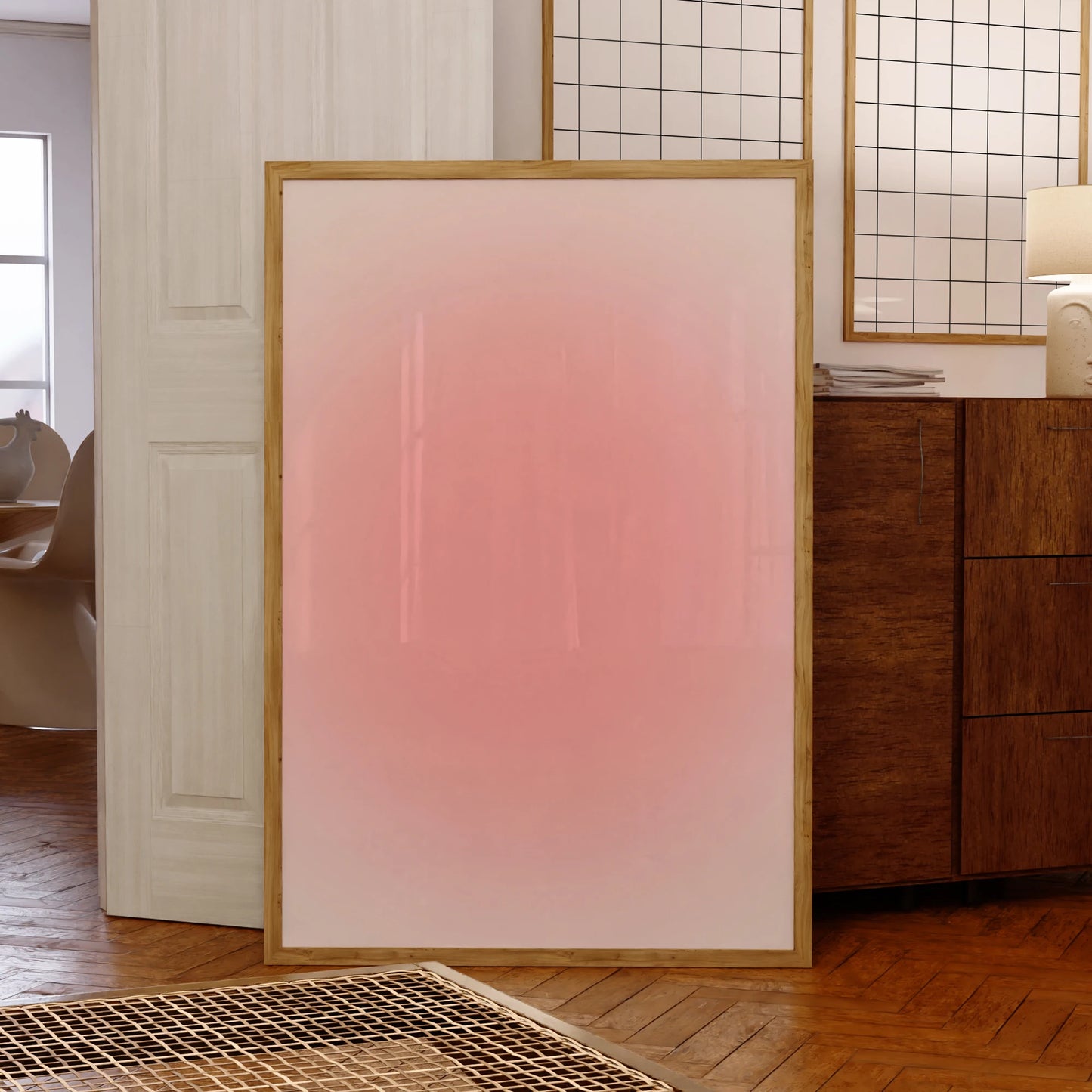 Modern Pink Glow Aura Abstract Pink Blur Wall Art Prints Canvas Painting Poster Picture For Living Room Home Decor