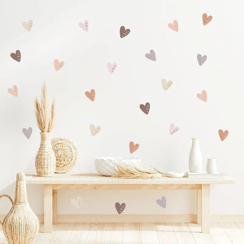 Boho Hearts Wall Stickers For Home Living Room Children Girl Boy Bedroom Decoration Baby Nursery DIY Art Decals Wallpaper