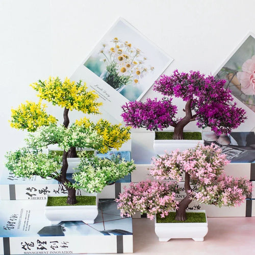 Artificial Potted Plants Bonsai Small Tree Plant Flowers Home Decor