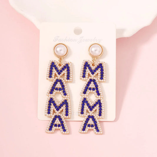 Long Bohemian Beaded MAMA Letter Elegant Earring