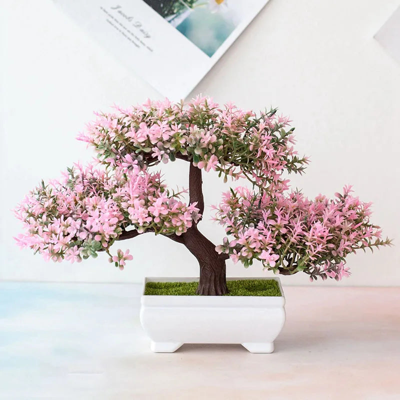 Artificial Potted Plants Bonsai Small Tree Plant Flowers Home Decor