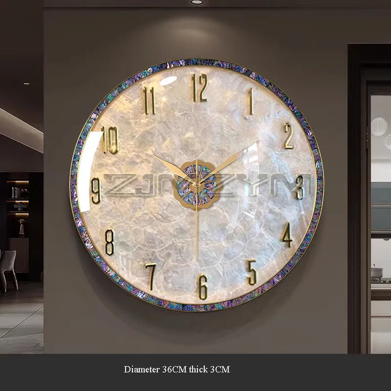 Shell Wall Clock High-End Atmosphere Light Luxury Shell Wall Clock Home Decor