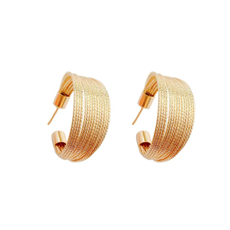 New Fashion Trend Unique Design Elegant Delicate Retro Exaggerated Multilayer Stud Earrings Women Jewelry Party Gifts Wholesale