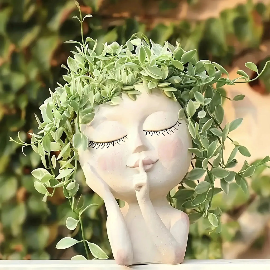 1 Piece Girl Face Vase, Creative Home Decoration, Balcony Living Room Decorative Ornament