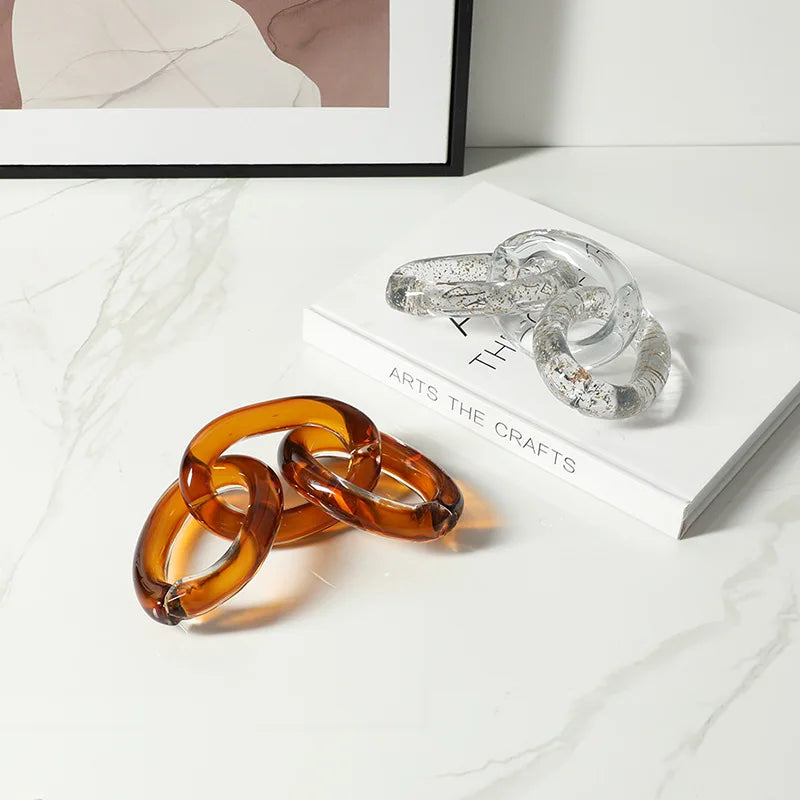 DecorBites™ Colorful Geometric Ring Decor - Glass Handicrafts Home Accessories