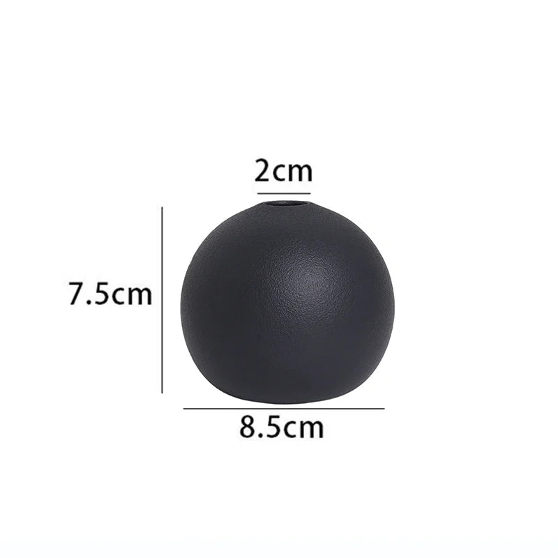 Ceramic Round Oval Vase Ornament Nordic Abstraction Indoor Decorative Home Decor Living Room Table Shelf Interior Decoration