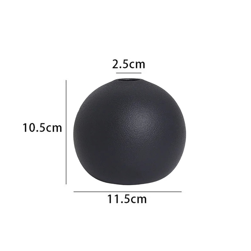 Ceramic Round Oval Vase Ornament Nordic Abstraction Indoor Decorative Home Decor Living Room Table Shelf Interior Decoration