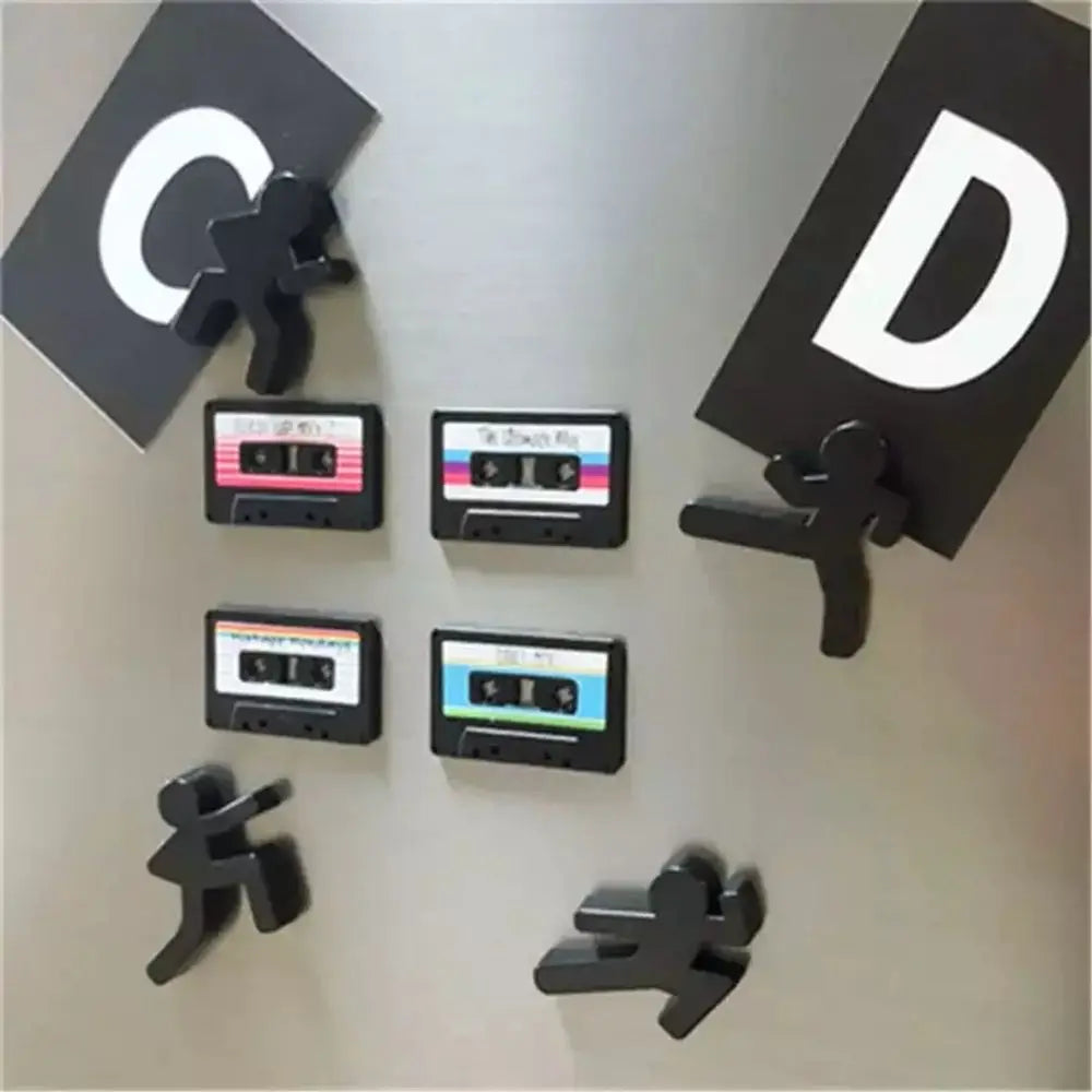 4Pcs/Set Nostalgic Cassette Record Fridge Magnet Cute Souvenir Gifts Home Refrigerators Decor