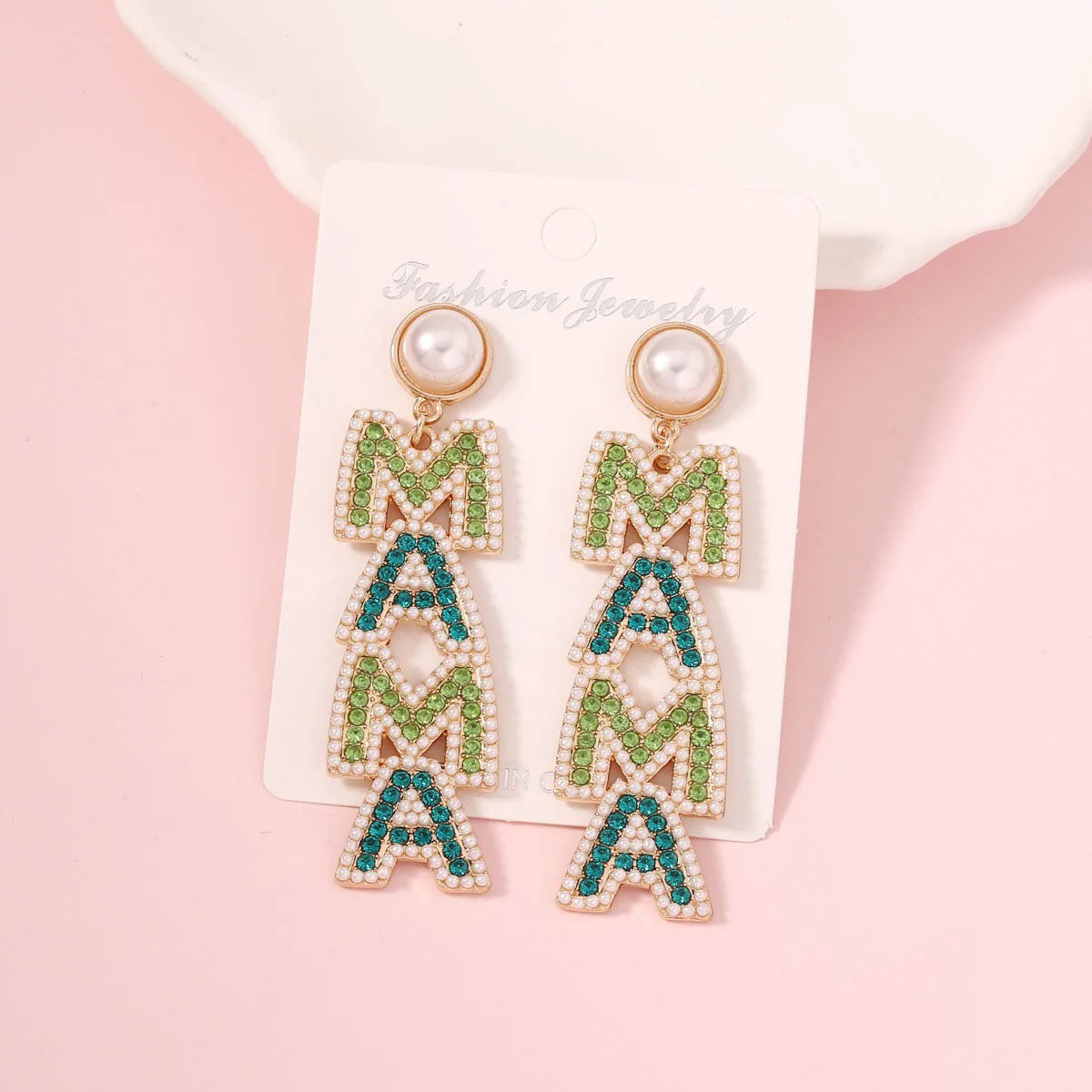 Long Bohemian Beaded MAMA Letter Elegant Earring