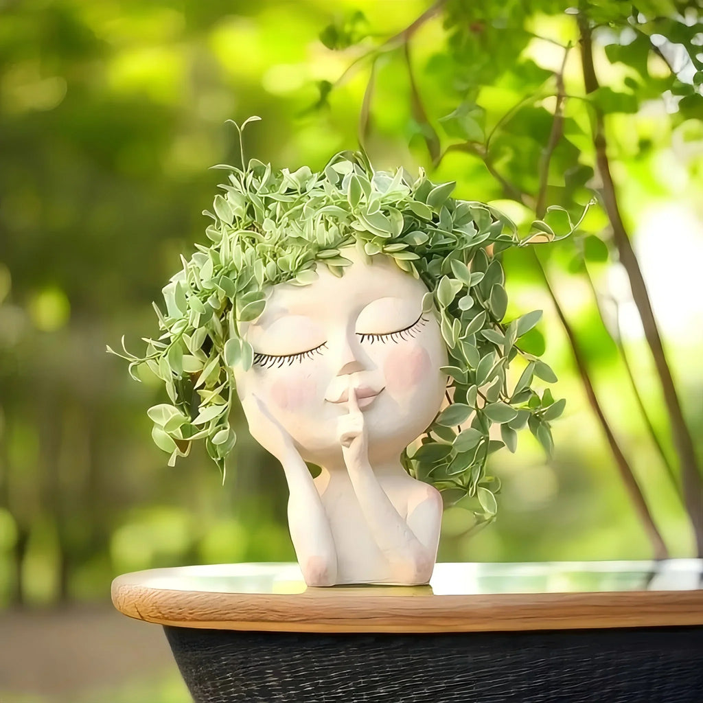1 Piece Girl Face Vase, Creative Home Decoration, Balcony Living Room Decorative Ornament
