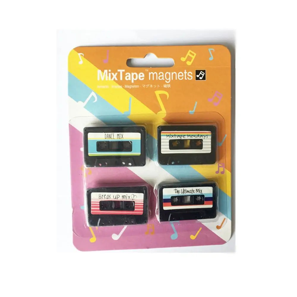 4Pcs/Set Nostalgic Cassette Record Fridge Magnet Cute Souvenir Gifts Home Refrigerators Decor