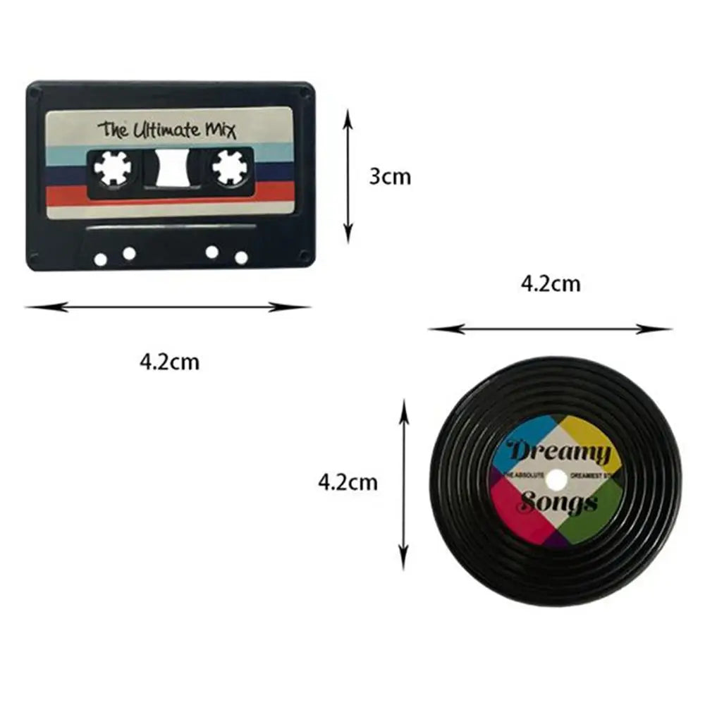 4Pcs/Set Nostalgic Cassette Record Fridge Magnet Cute Souvenir Gifts Home Refrigerators Decor