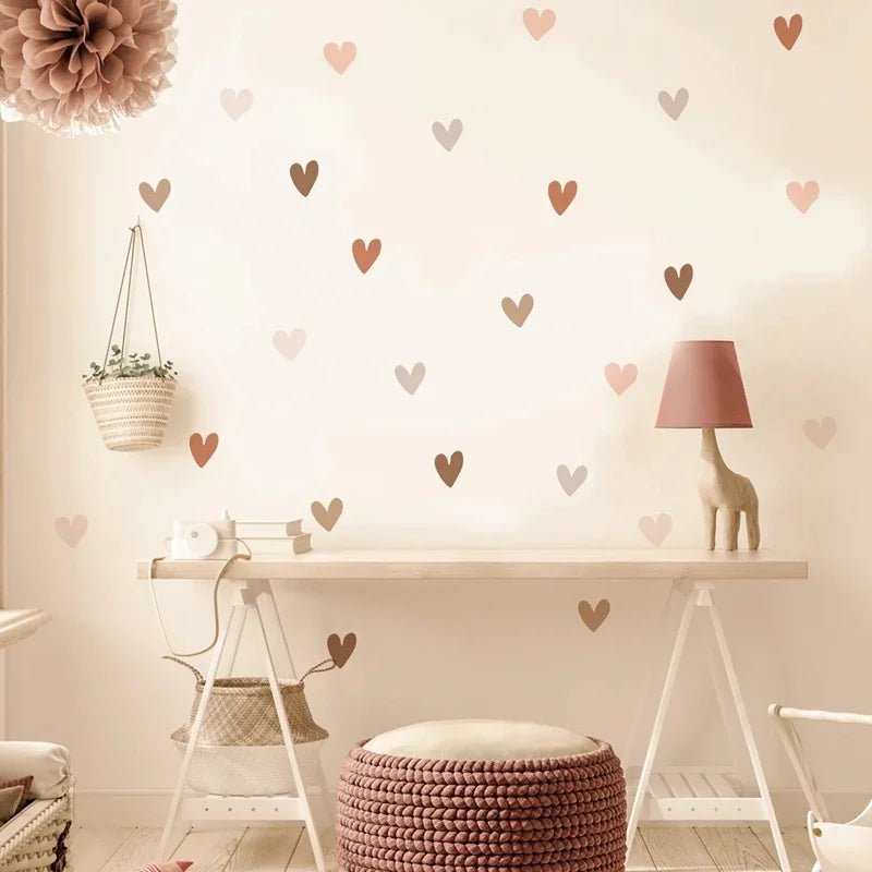 Boho Hearts Wall Stickers For Home Living Room Children Girl Boy Bedroom Decoration Baby Nursery DIY Art Decals Wallpaper