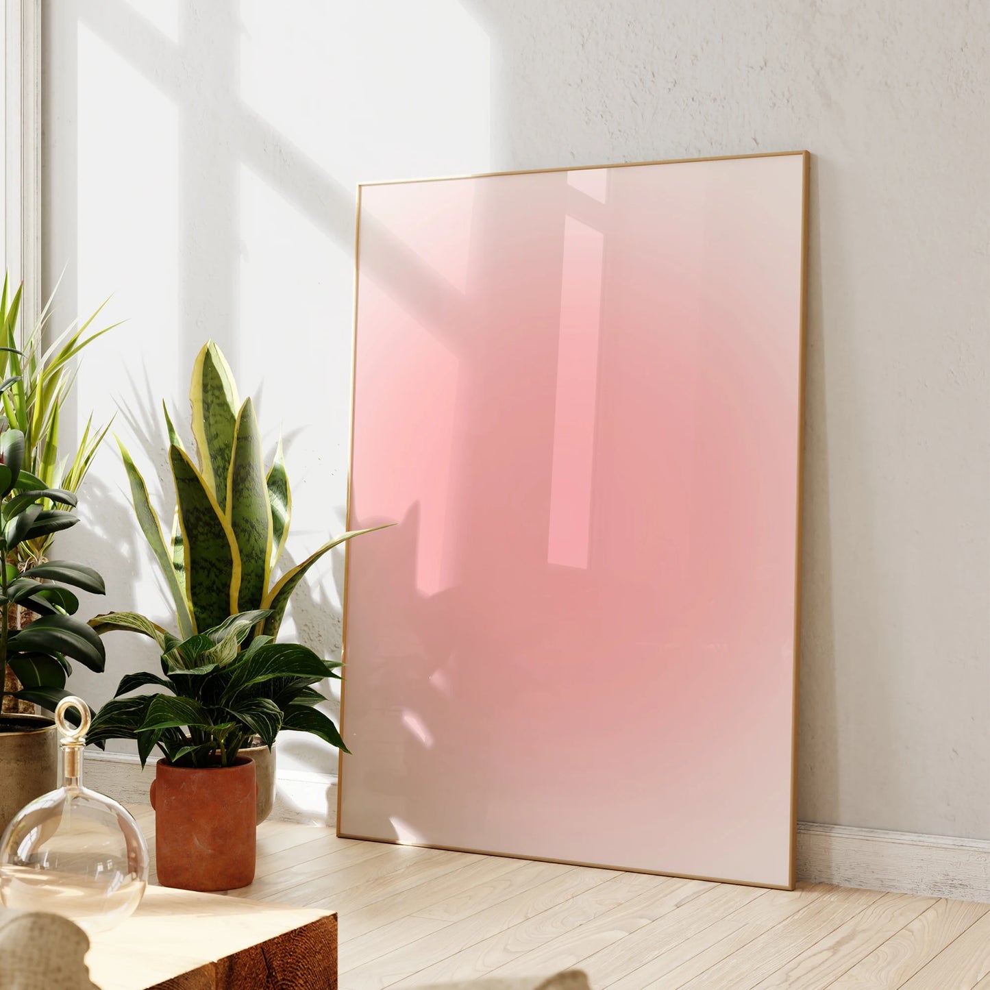 Modern Pink Glow Aura Abstract Pink Blur Wall Art Prints Canvas Painting Poster Picture For Living Room Home Decor