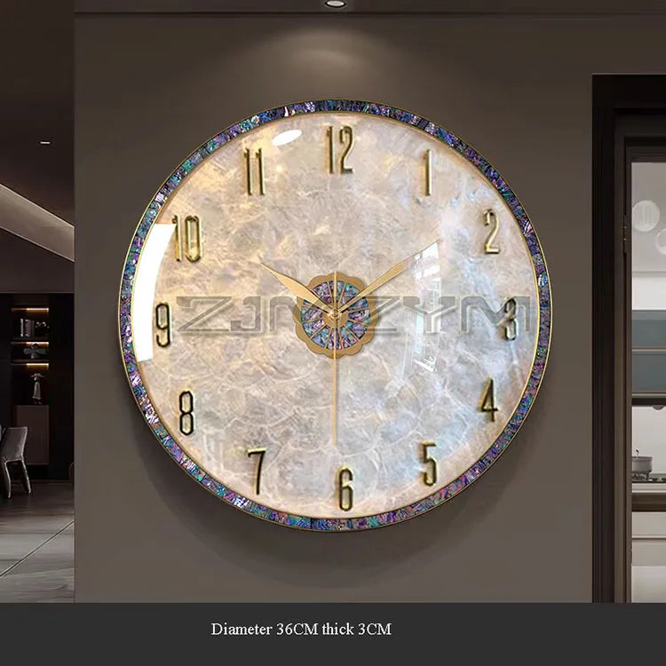 Shell Wall Clock High-End Atmosphere Light Luxury Shell Wall Clock Home Decor