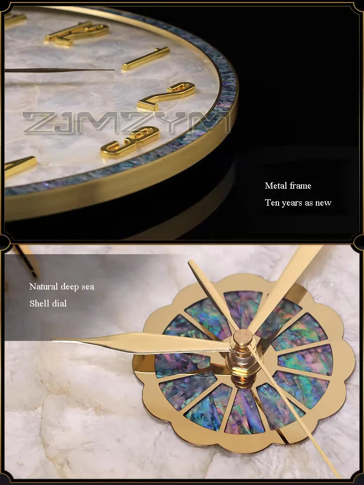 Shell Wall Clock High-End Atmosphere Light Luxury Shell Wall Clock Home Decor