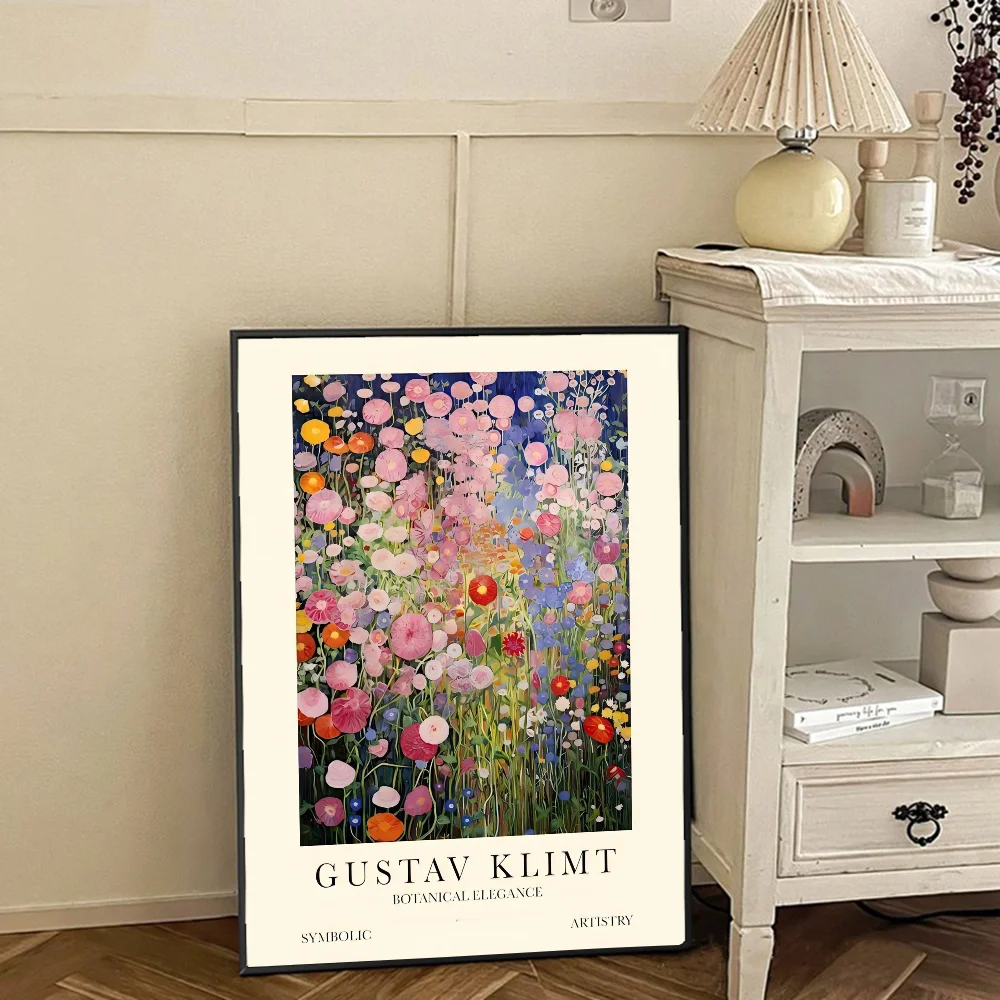 Gustav Klimt Flower Garden Sunflowers Anime Posters Sticky HD Quality Wall Art Retro Posters for Home