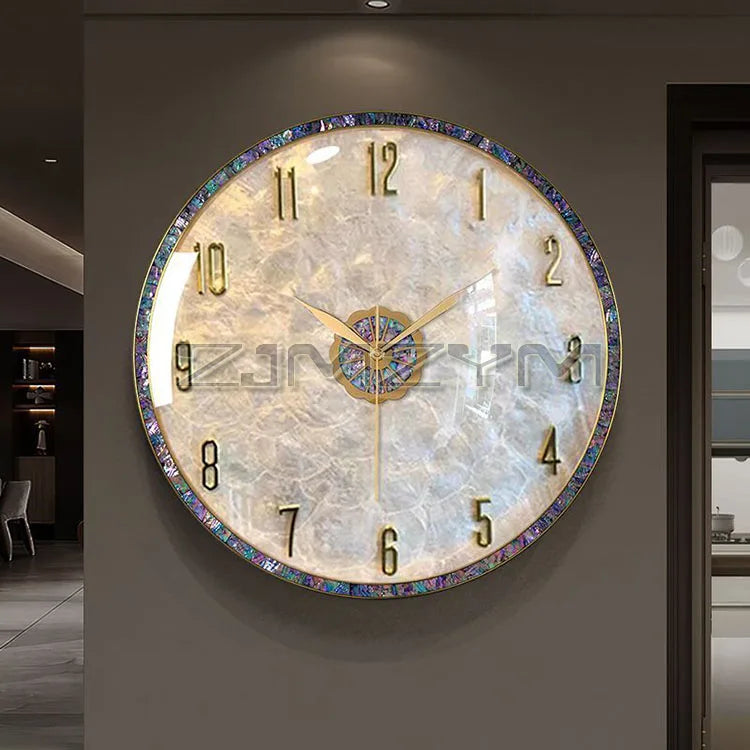 Shell Wall Clock High-End Atmosphere Light Luxury Shell Wall Clock Home Decor