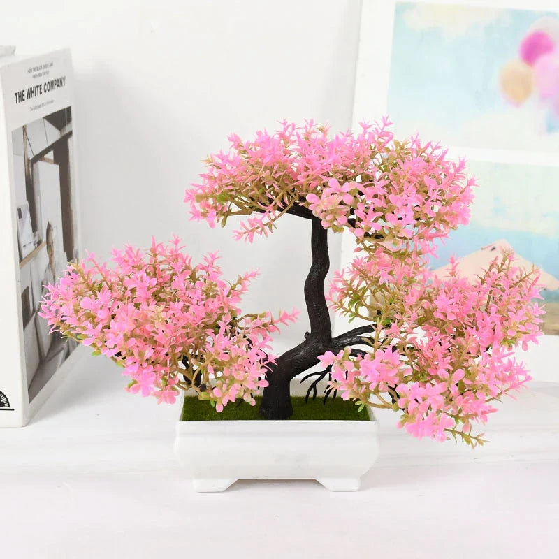 Artificial Potted Plants Bonsai Small Tree Plant Flowers Home Decor